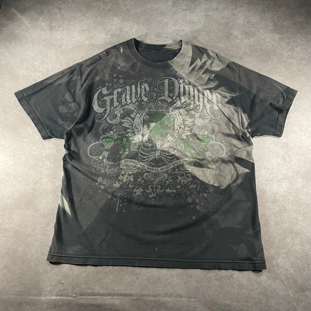 00’s Grave Digger Rare Cross Fade Grunge Graphic XL T-shirt